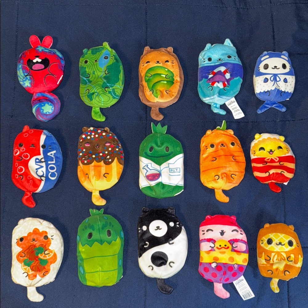 14 Cats vs Pickles & 1 Dogs vs Squirrels Bean Filled Characters - 4” Plushy Toys
